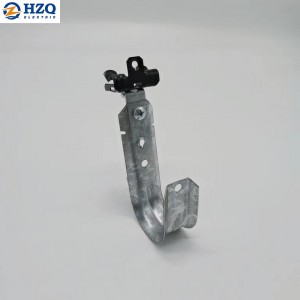 J Hook with Hammer On Flange Clip, Swivel